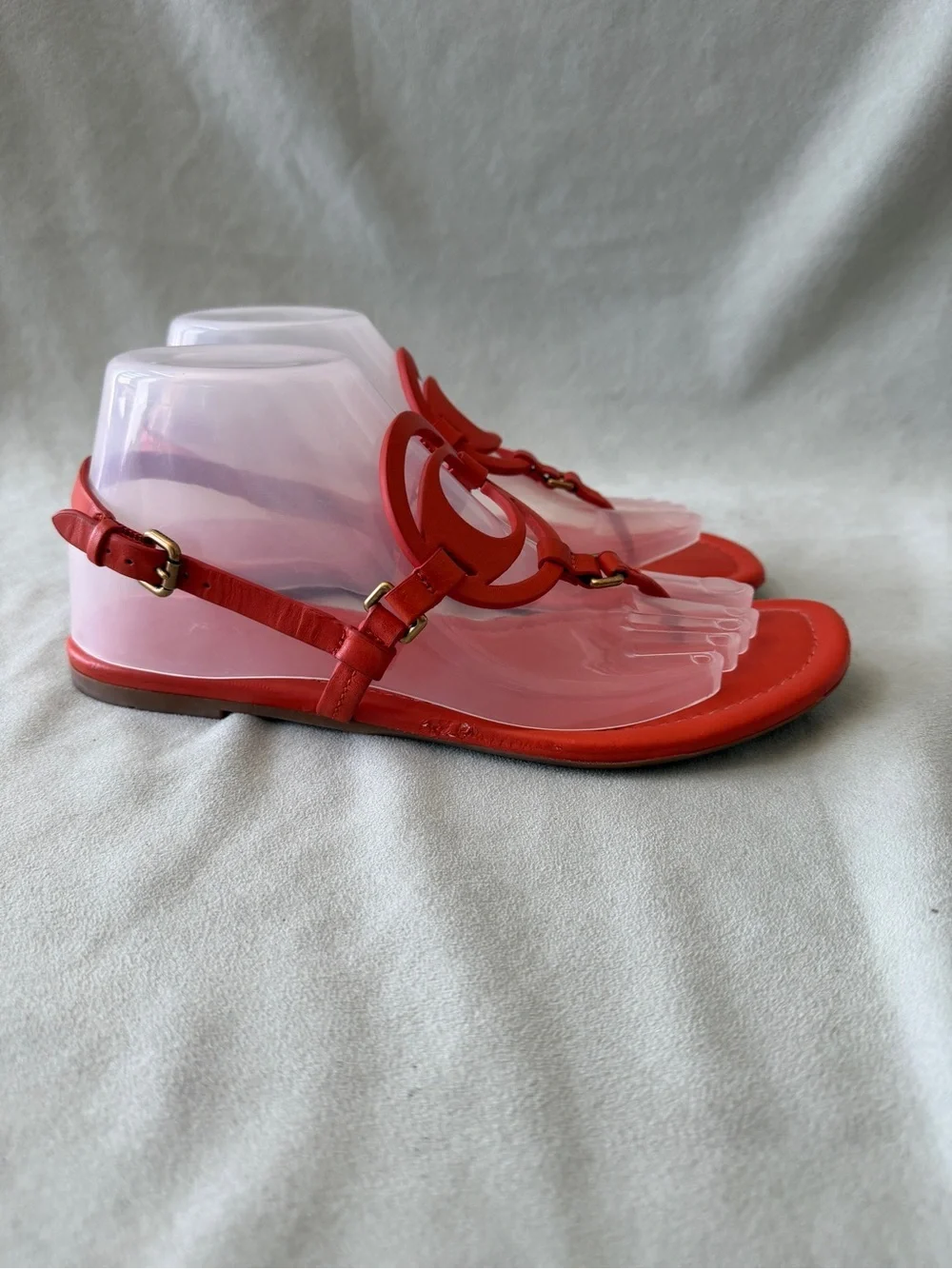 COACH Jeri Logo Thong Orange Sandals Size 7.5B